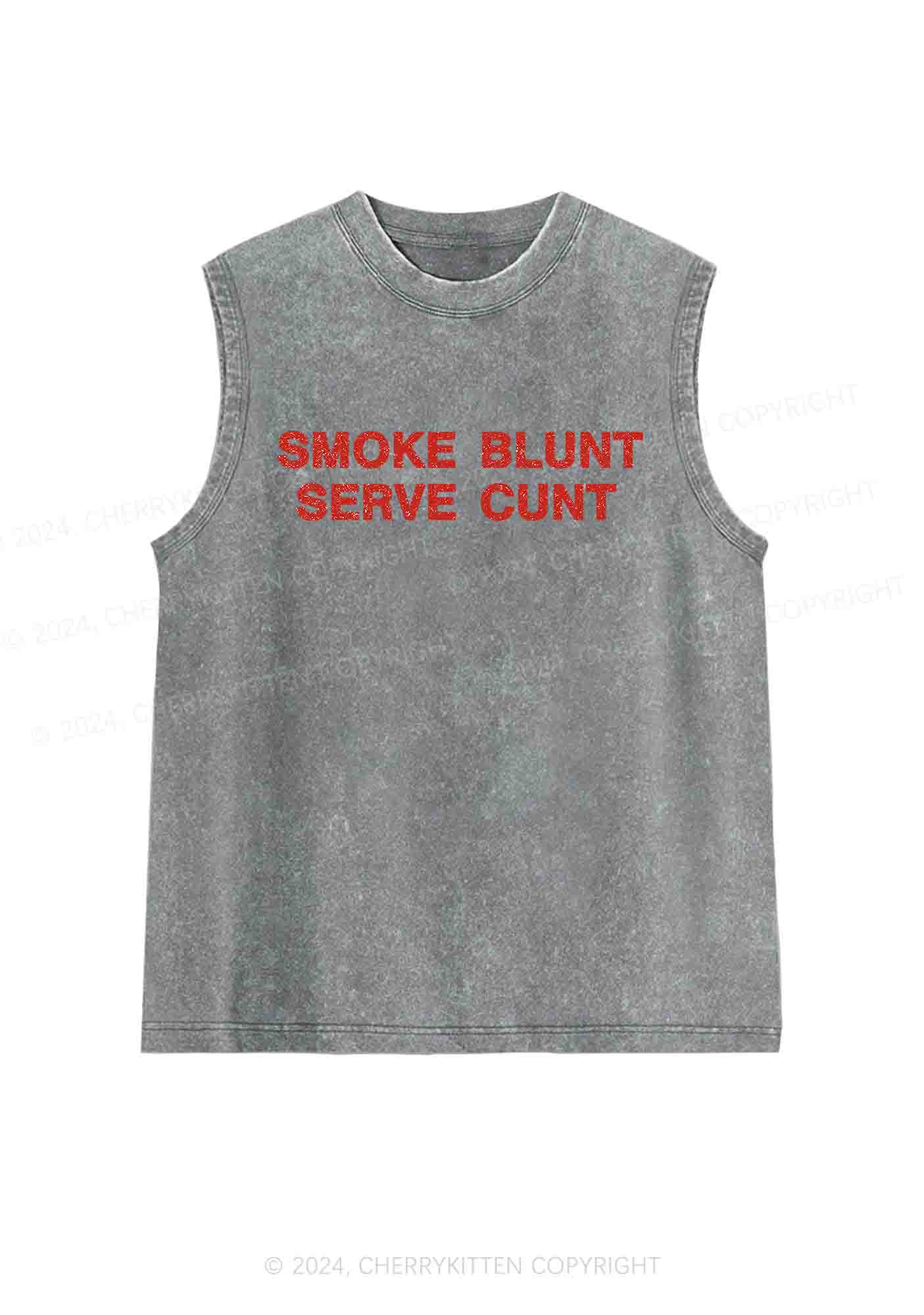 Smoke Blunt Y2K Washed Tank Cherrykitten
