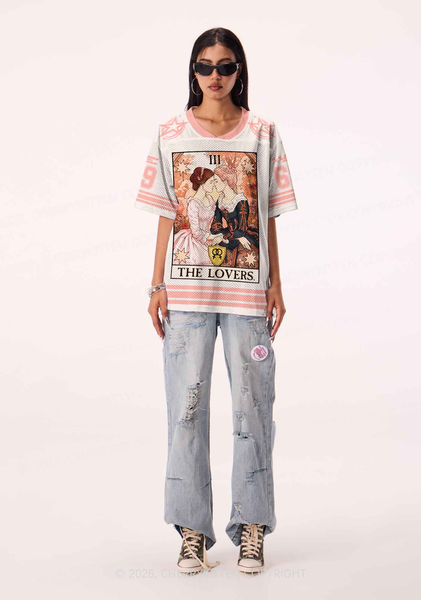Victorian Rose Lesbian Pride Y2K Sport Jersey Shirts Cherrykitten