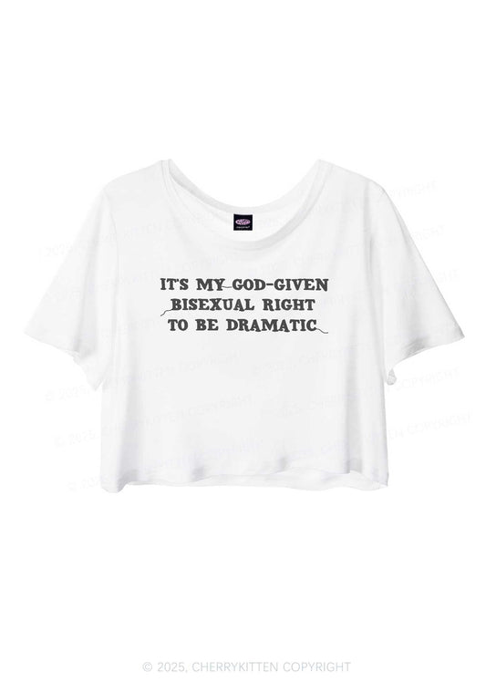 God Given Bisexual Right Pride Y2K Sheer Crop Tee Cherrykitten