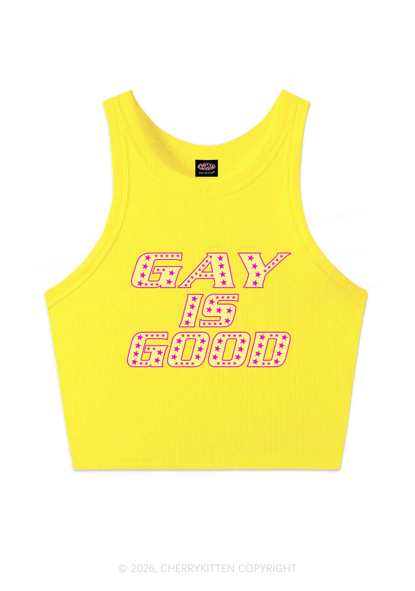 Gay Is Good Pride Y2K Crop Tank Top Cherrykitten