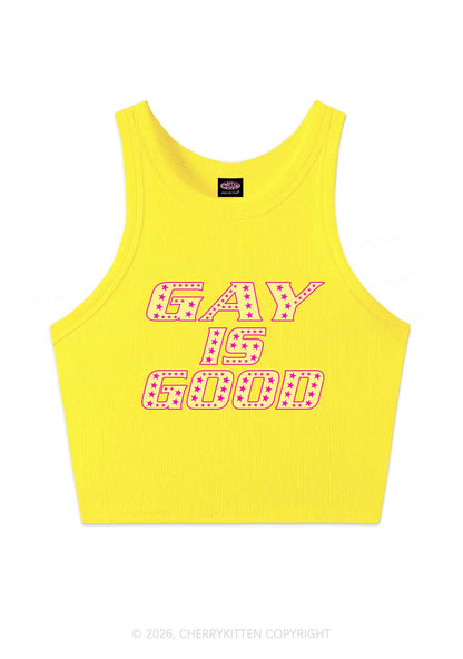 Gay Is Good Pride Y2K Crop Tank Top Cherrykitten