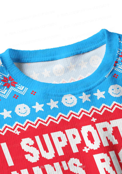 I Support A Mans Right Y2K Christmas Crop Knit Sweatshirt Cherrykitten