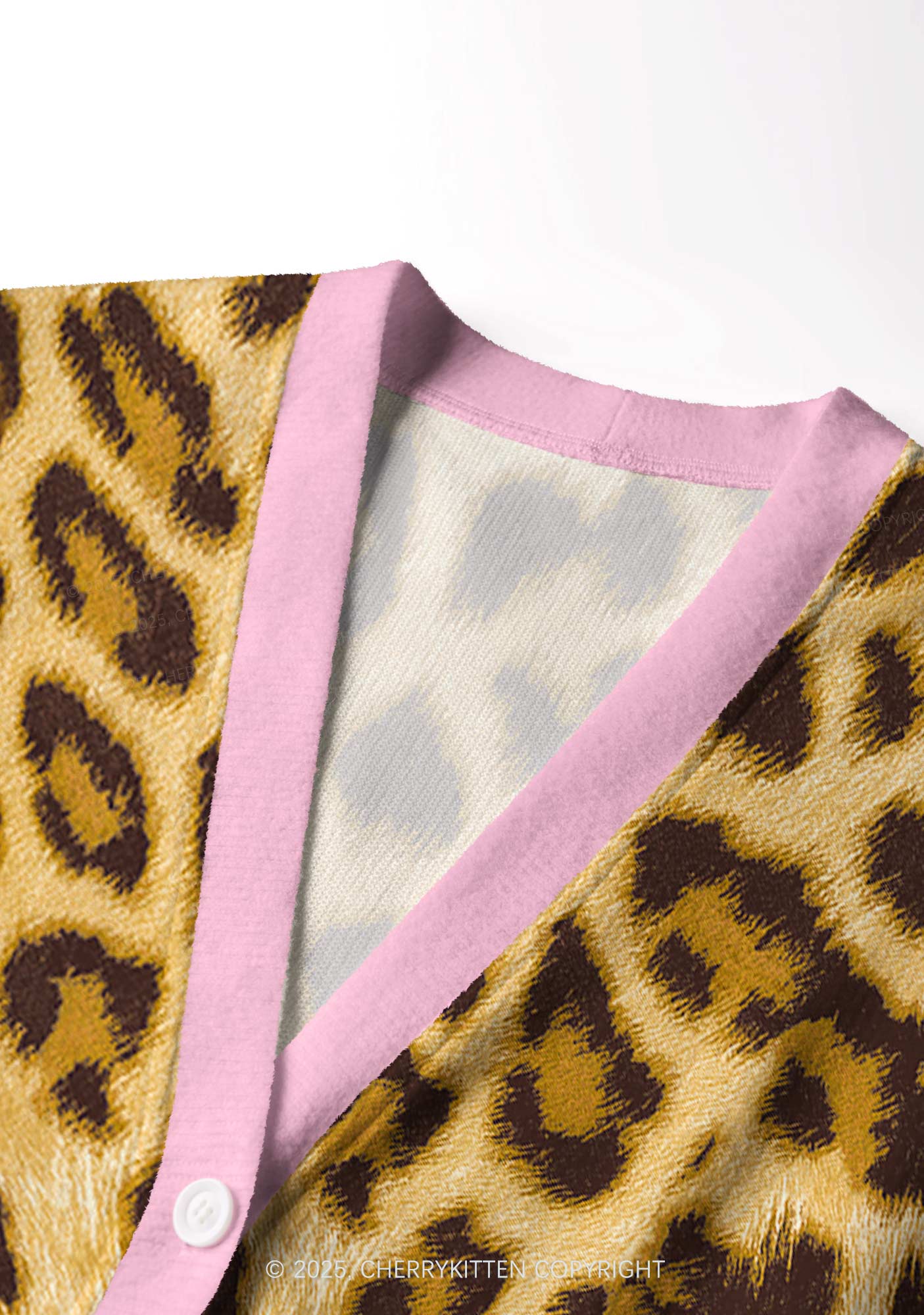 Leopard Cxxt Star Y2K Christmas Cardigan Knit Sweatshirt Cherrykitten