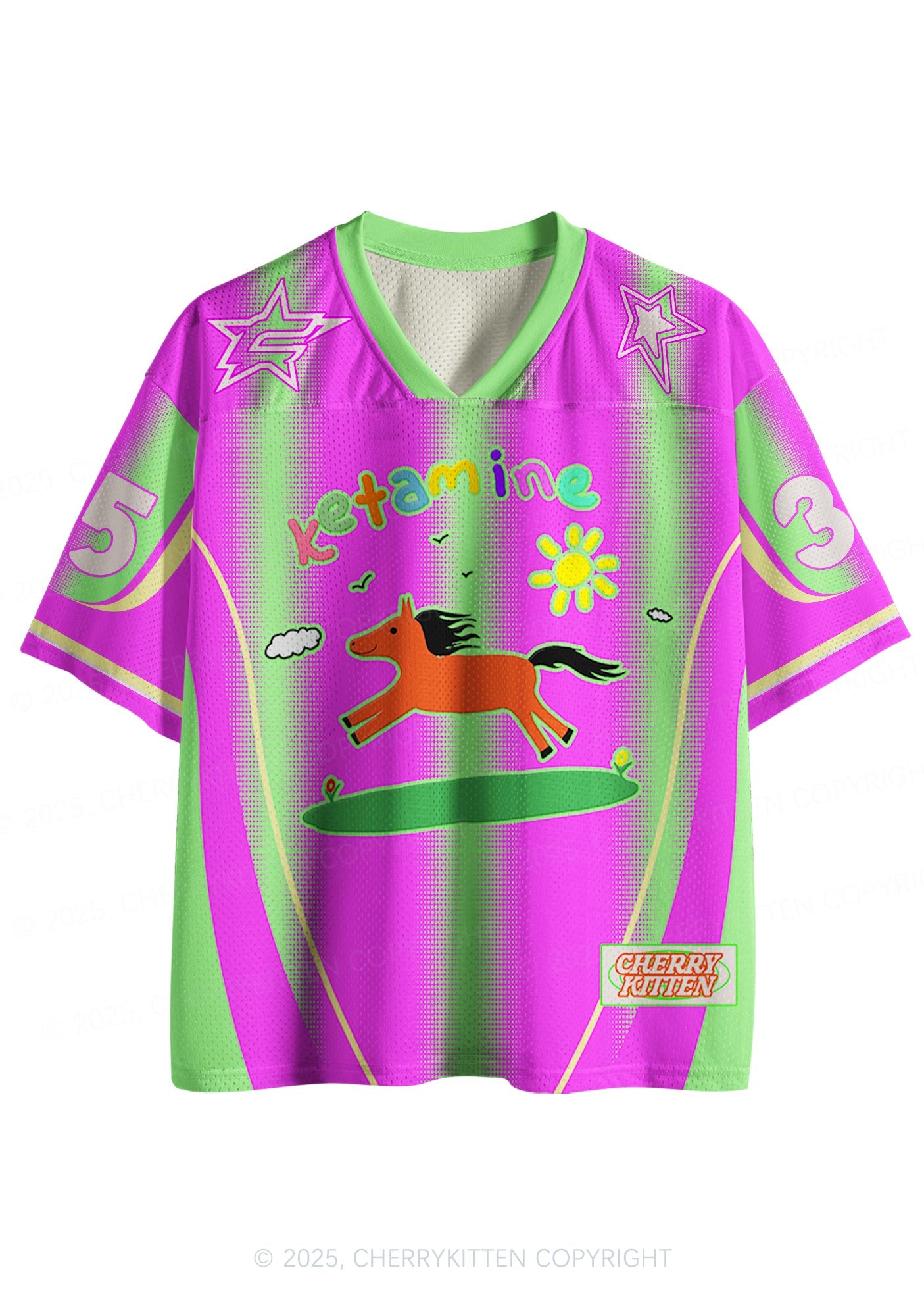 Custom Bright Pink Pony Y2K Sport Jersey Shirts Cherrykitten