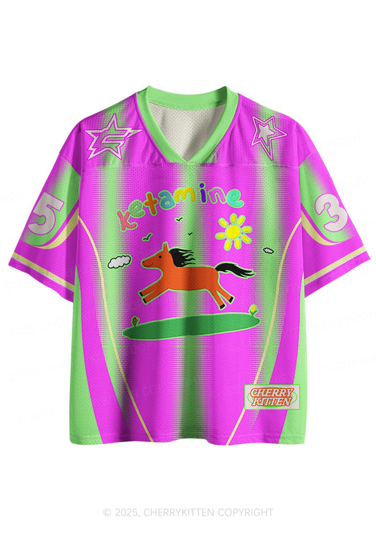 Custom Bright Pink Pony Y2K Sport Jersey Shirts Cherrykitten