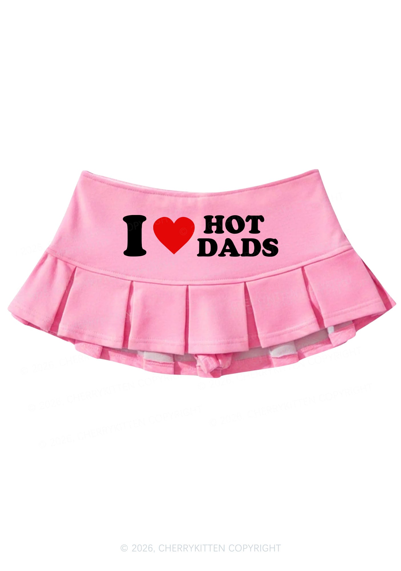 I Love Hot Dads Y2K Mini Pleated Skirts Cherrykitten