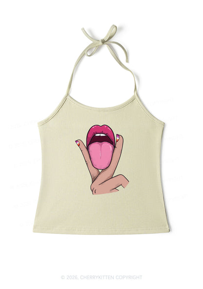 Lesbian Kissing Pride Y2K Halter Neck Cami Cherrykitten