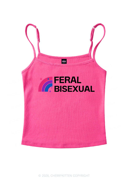 Feral Bisexual Pride Y2K Spaghetti Strap Cami Cherrykitten