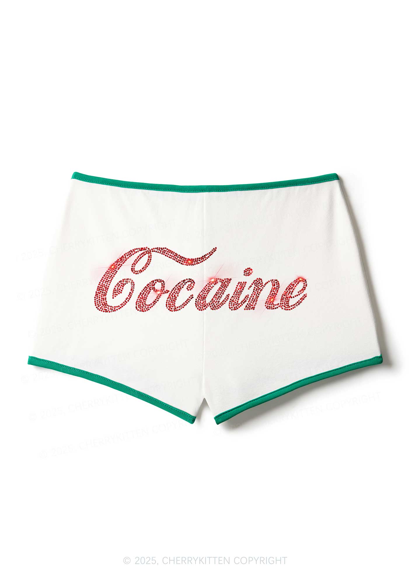 Rhinestone Special Cola Y2K Booty Shorts Cherrykitten