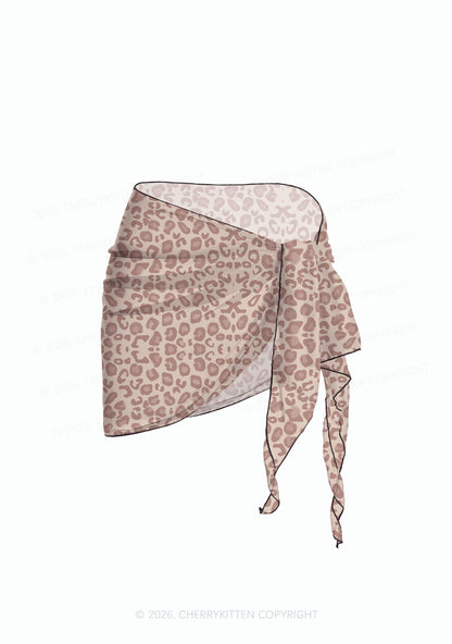 Pink Delusional Leopard Y2K Print Bikini Set Cherrykitten