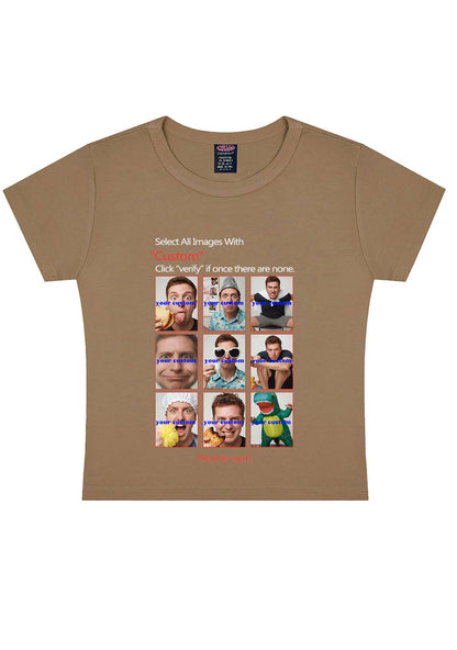 Custom Photo Verification Code Y2K Baby Tee Cherrykitten
