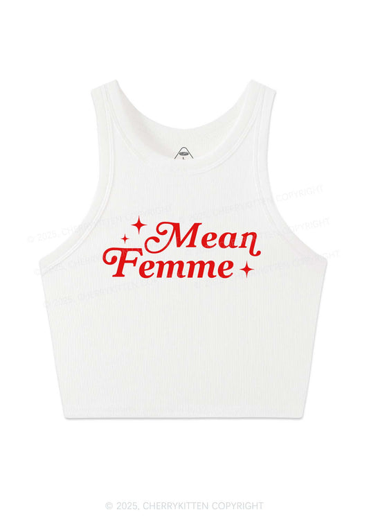 Mean Femme Pride Y2K Crop Tank Top Cherrykitten