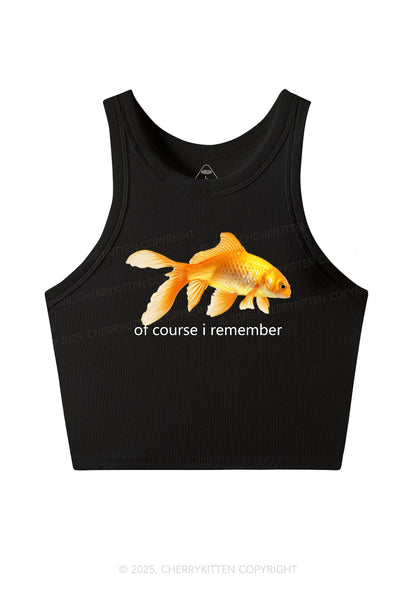I Remember Goldfish Y2K Crop Tank Top Cherrykitten