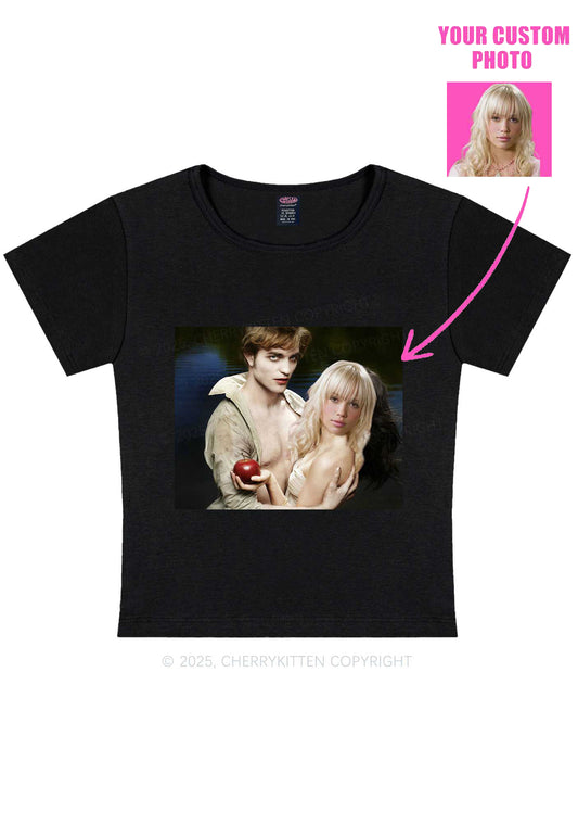 Custom Vampire Lover Photo Y2K Baby Tee Cherrykitten