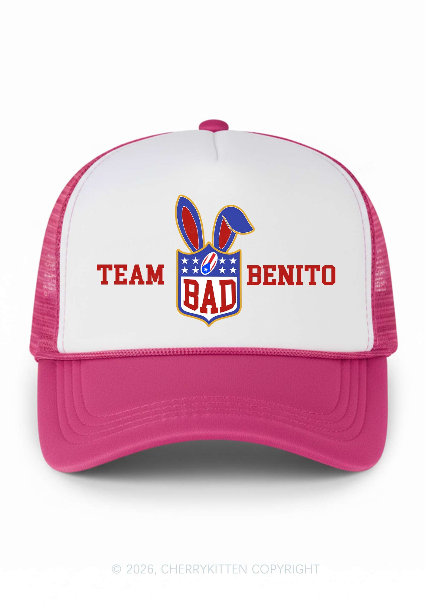 Pink Bad Bunny Y2K Colorblock Trucker Hat Cherrykitten
