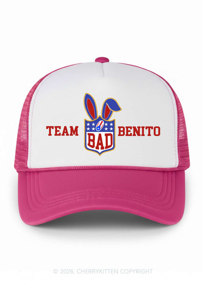Pink Bad Bunny Y2K Colorblock Trucker Hat Cherrykitten