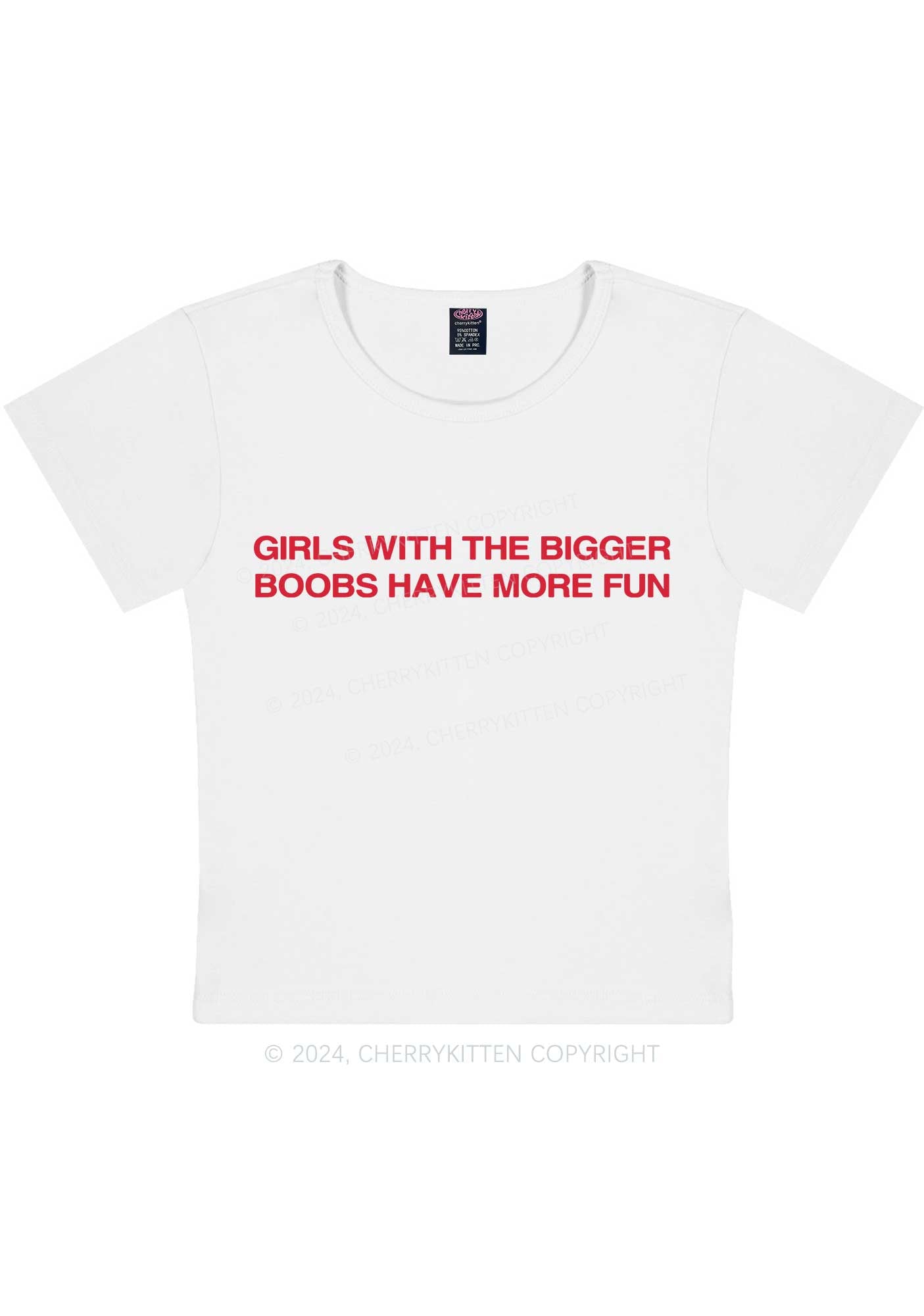 Girls Have More Fun Y2K Baby Tee Cherrykitten