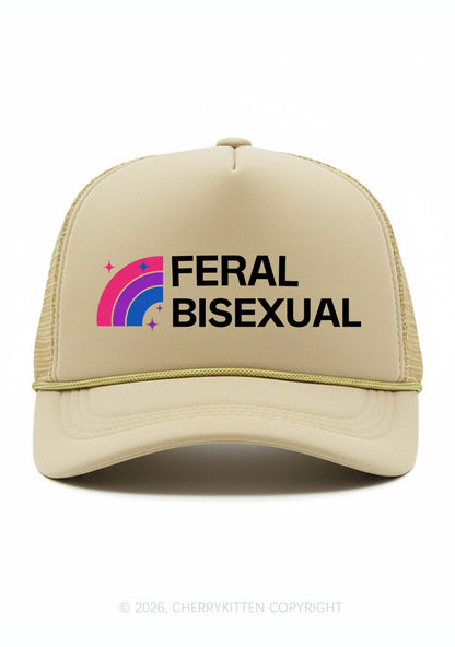 Feral Bisexual Pride Y2K Trucker Hat Cherrykitten