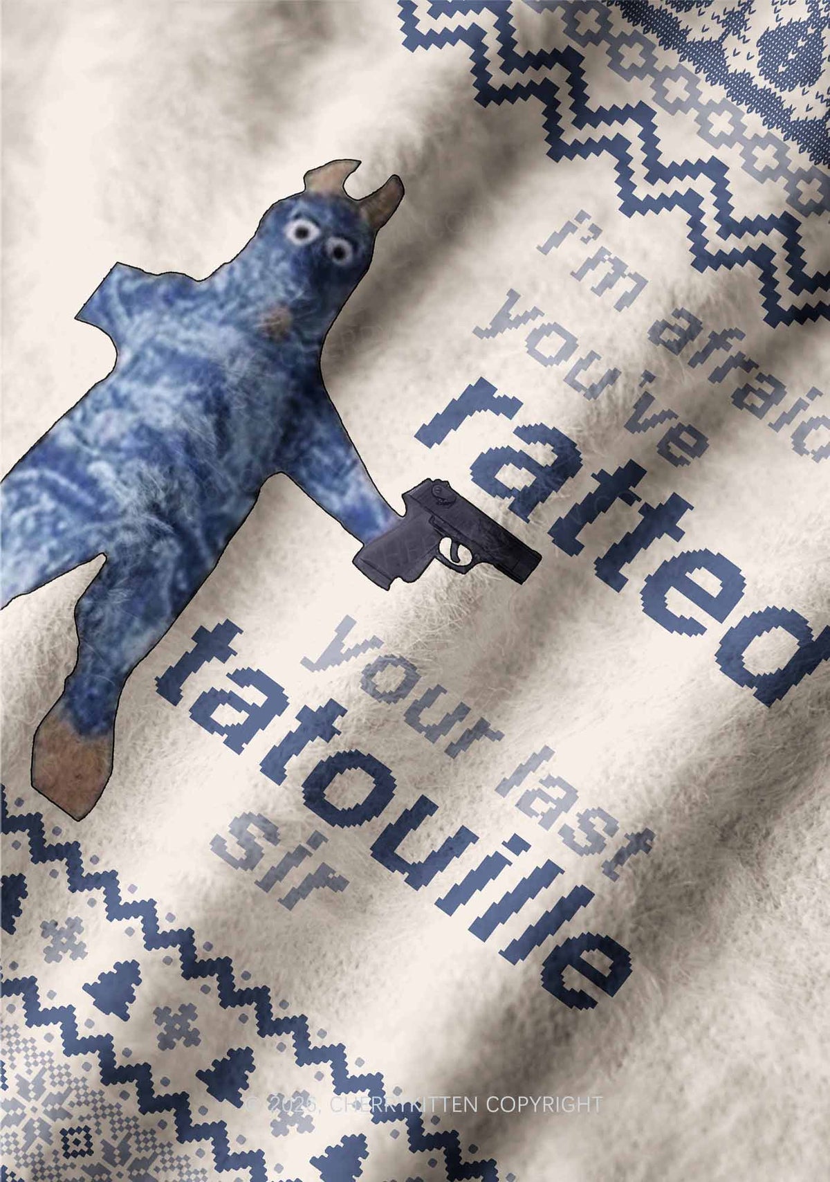 Ratted Last Tatouille Y2K Pet Knit Sweatshirt Cherrykitten