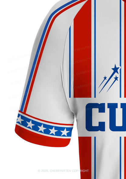 Custom Text Red White Stripes Y2K Football Jersey Shirts Cherrykitten