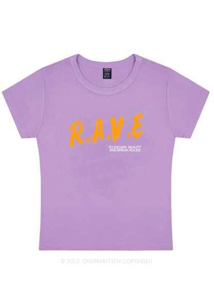 Curvy Rave To Escape Reality Y2K Baby Tee Cherrykitten