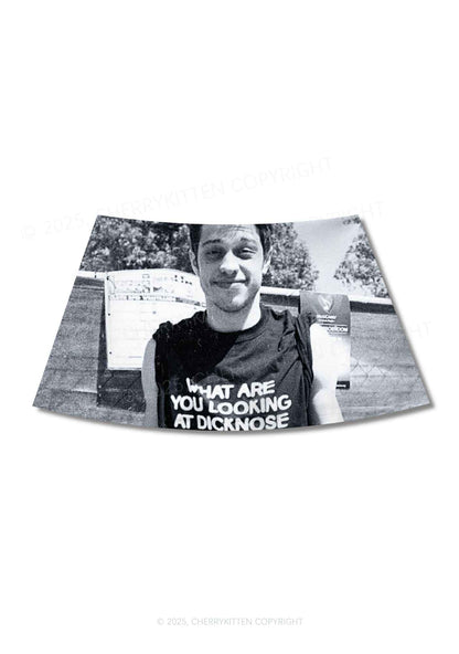 What Are You Looking At Y2K Print Mini Skirt Cherrykitten