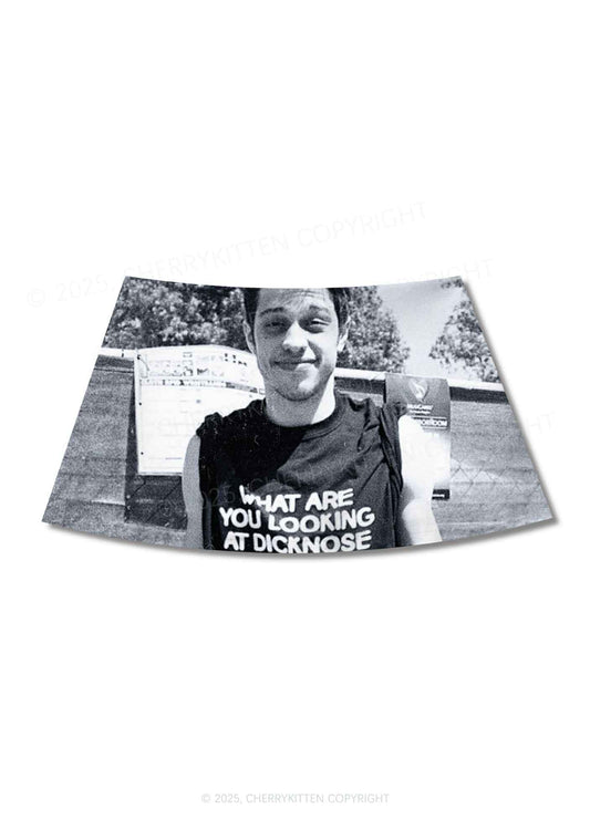 What Are You Looking At Y2K Print Mini Skirt Cherrykitten