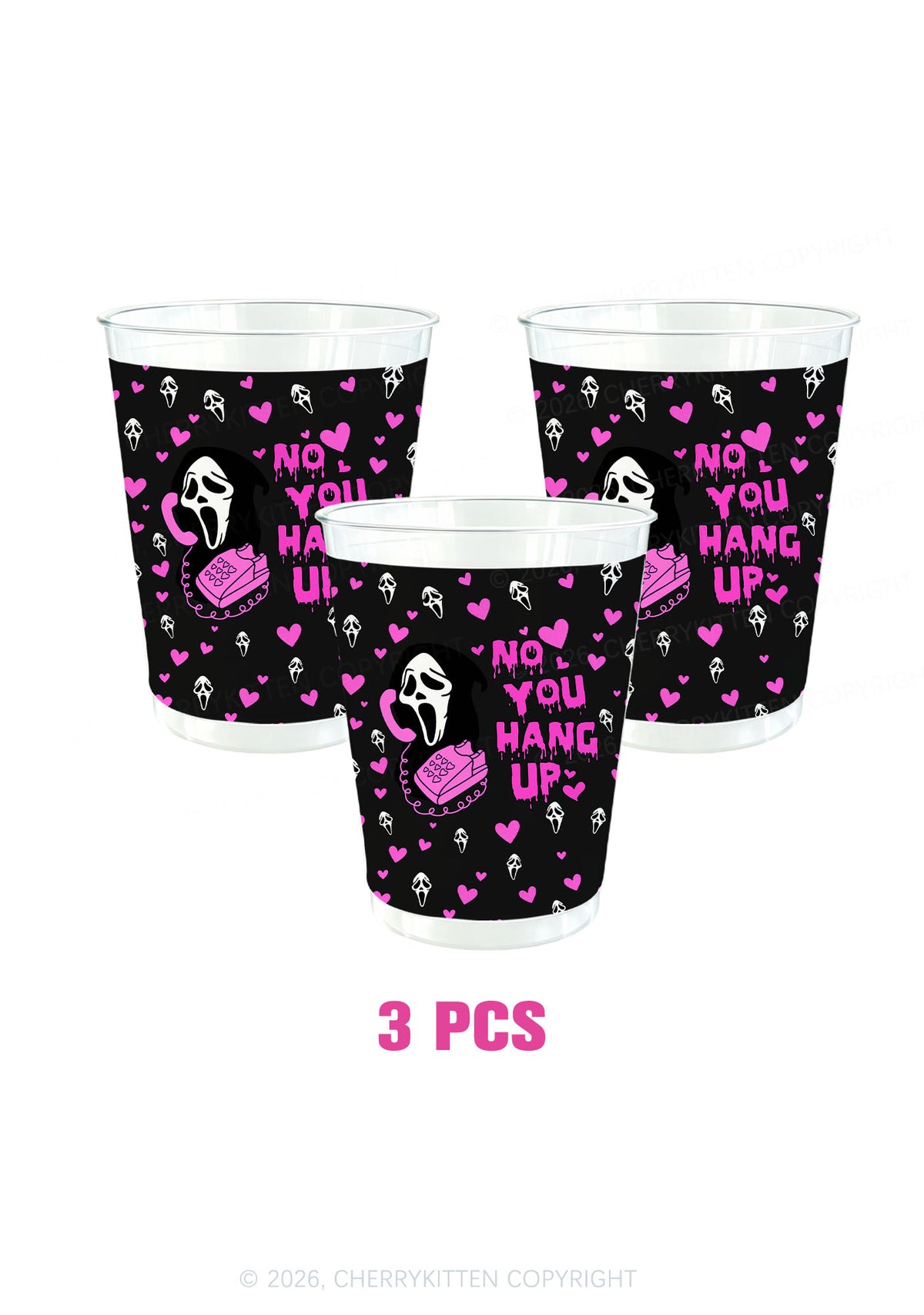 No You Hang Up Y2K Halloween Plastic Cup Cherrykitten