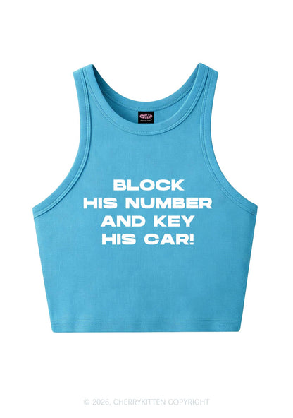 Block His Number Y2K Crop Tank Top Cherrykitten