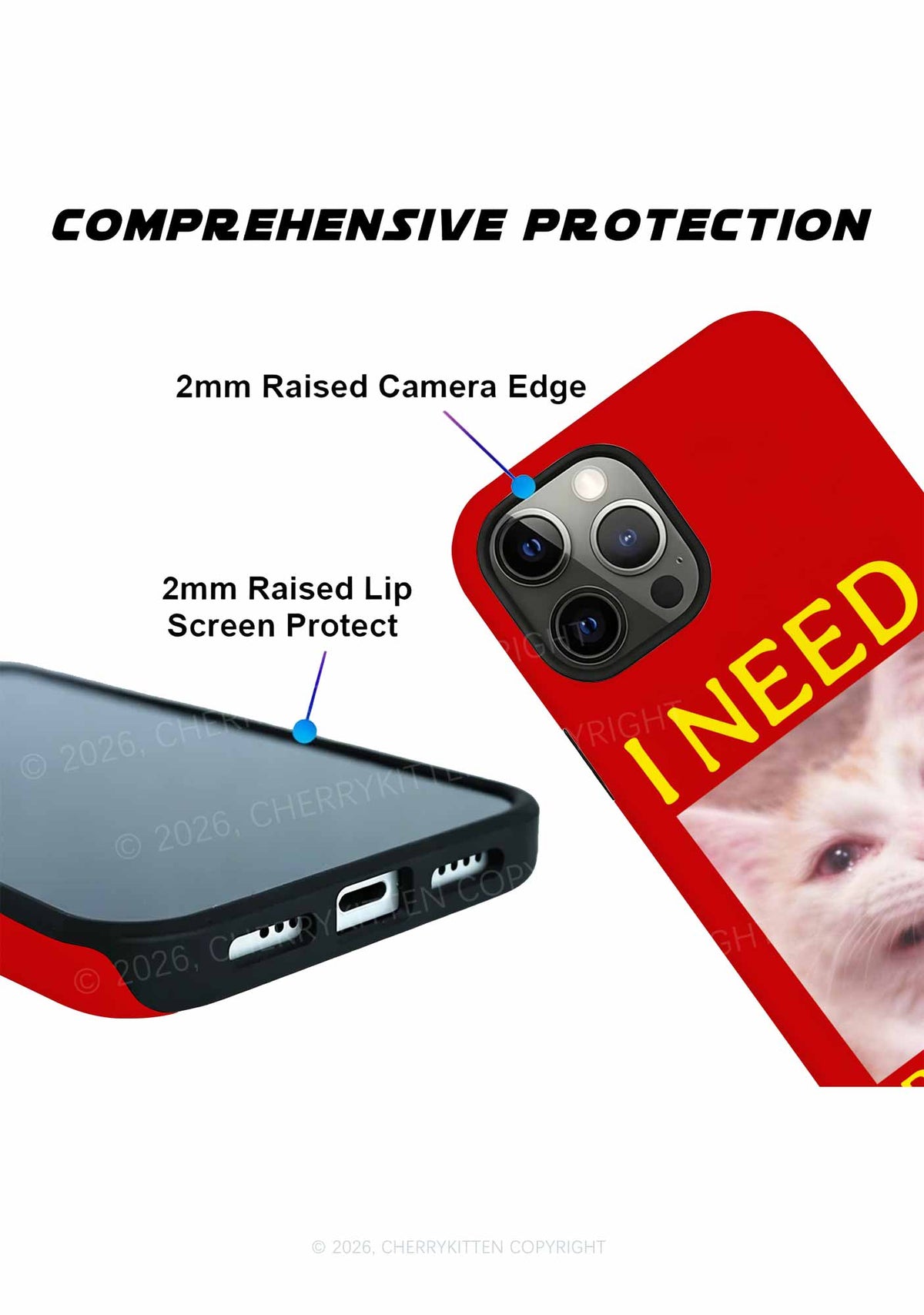 I Need Crying Cat Y2K Phone Case Cherrykitten