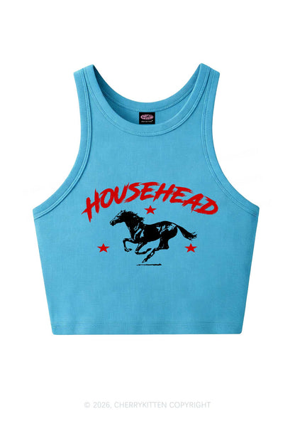 Retro Star Househead Horse Y2K Crop Tank Top Cherrykitten