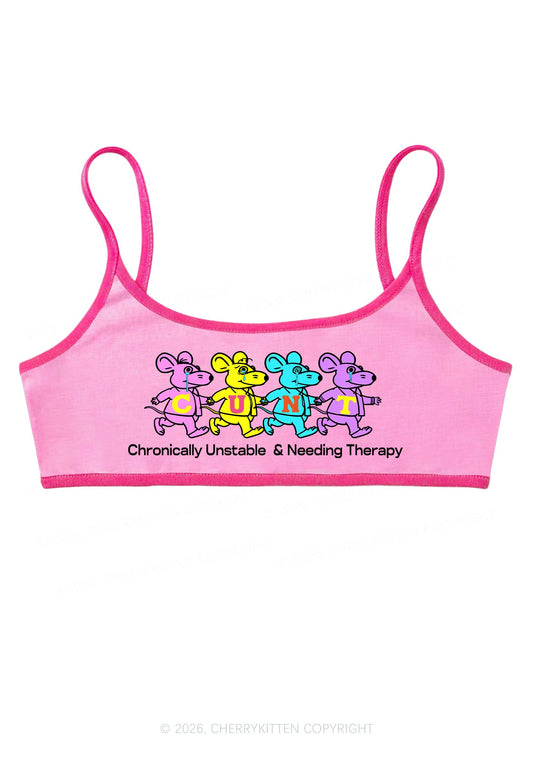 Chronically Unstable Needing Therapy Y2K Super Crop Cami Cherrykitten
