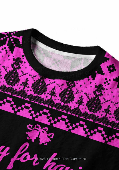 Sorry For Having Correct Opinions Y2K Christmas Knit Sweatshirt Cherrykitten