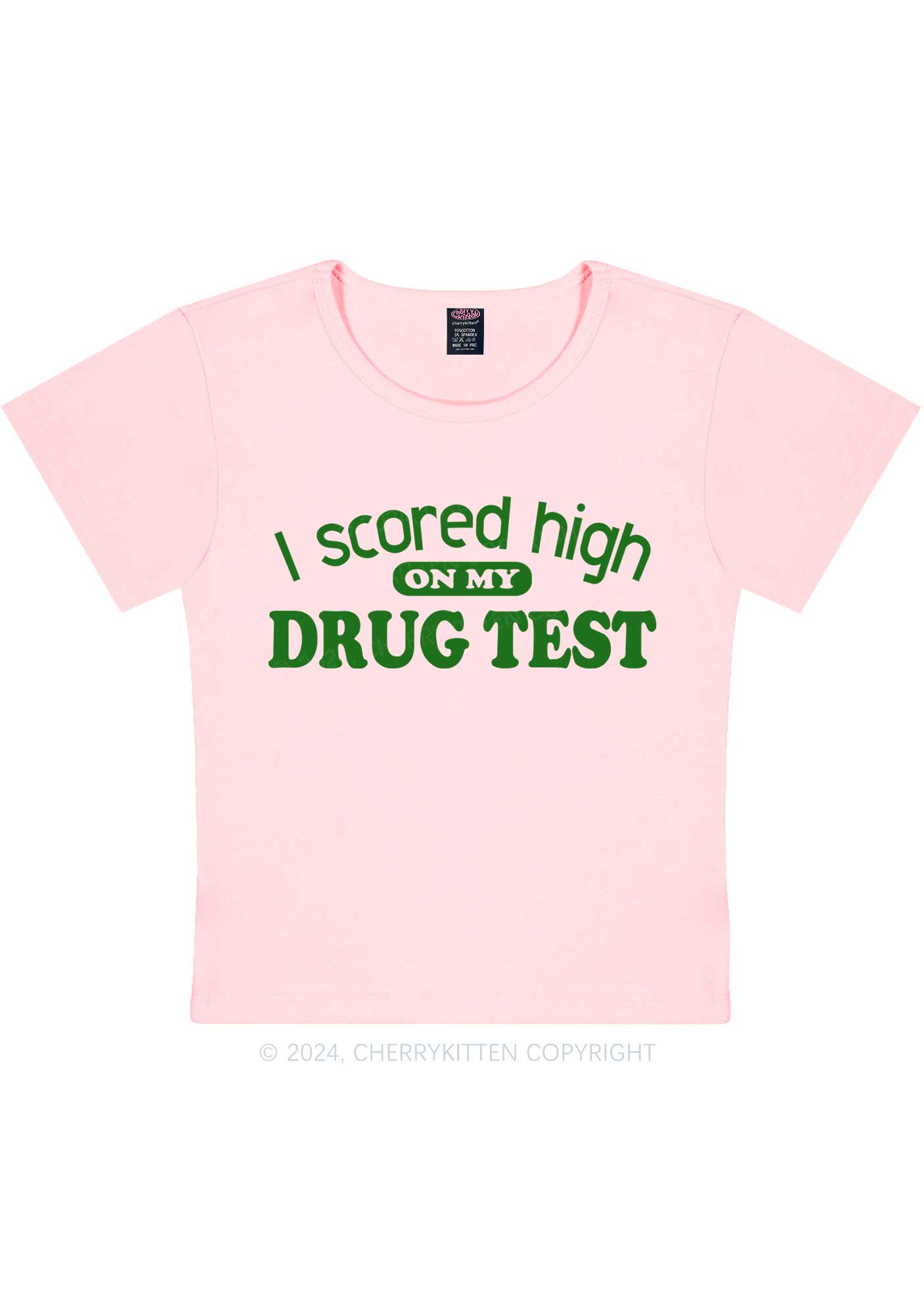 Scored High On Drxg Test Y2K Baby Tee Cherrykitten