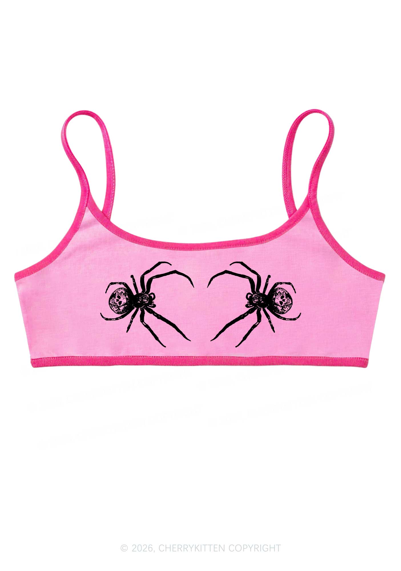 Skull Spider Y2K Super Crop Cami Cherrykitten