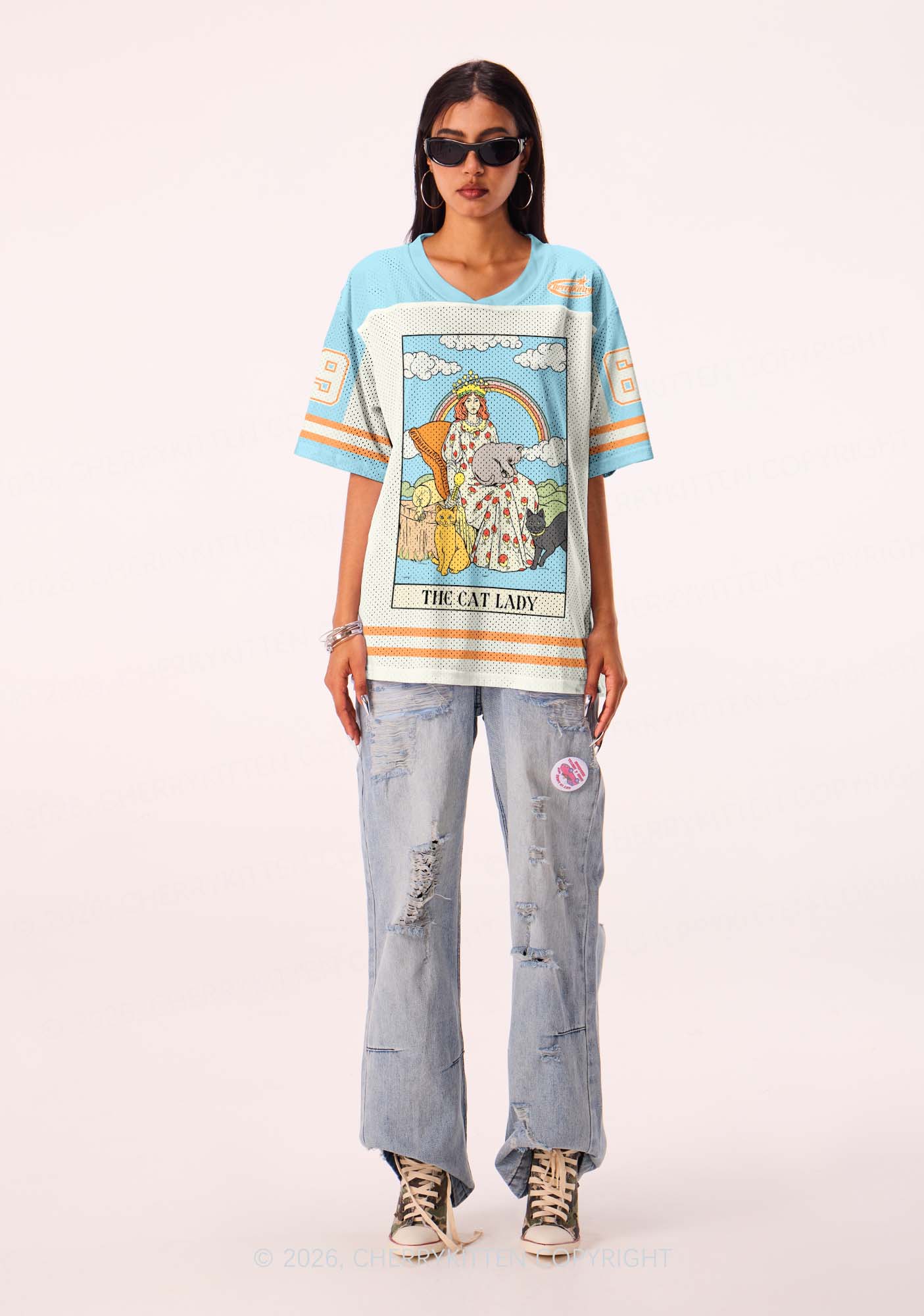 The Cat Lady Y2K Sport Jersey Shirts Cherrykitten