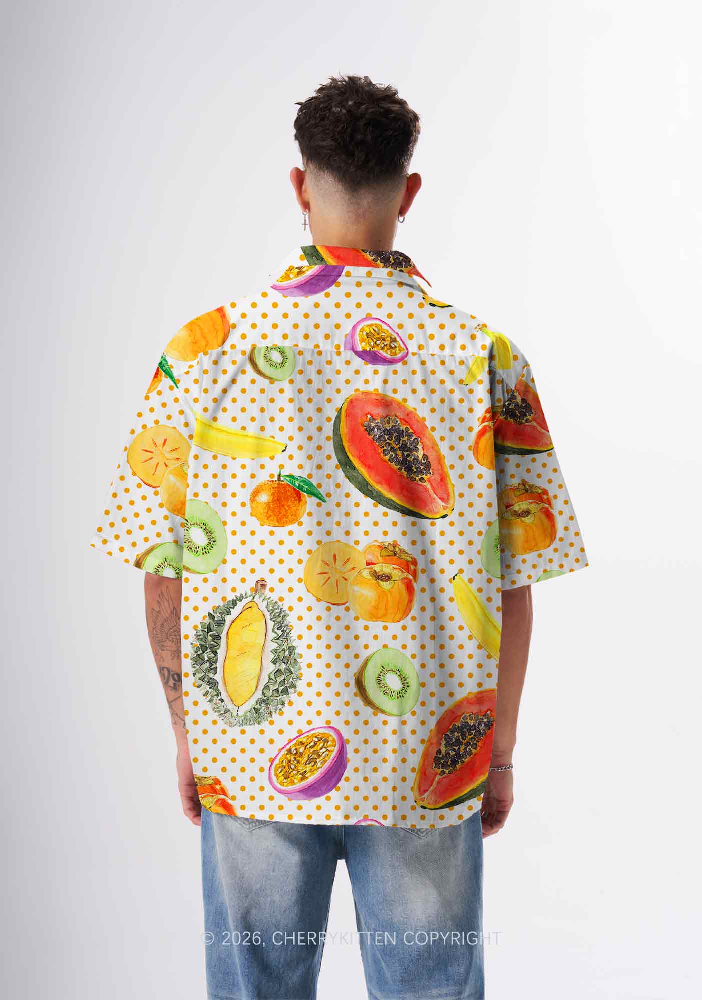 Fruity Dots Pride Y2K Print Hawaiian Shirt Cherrykitten