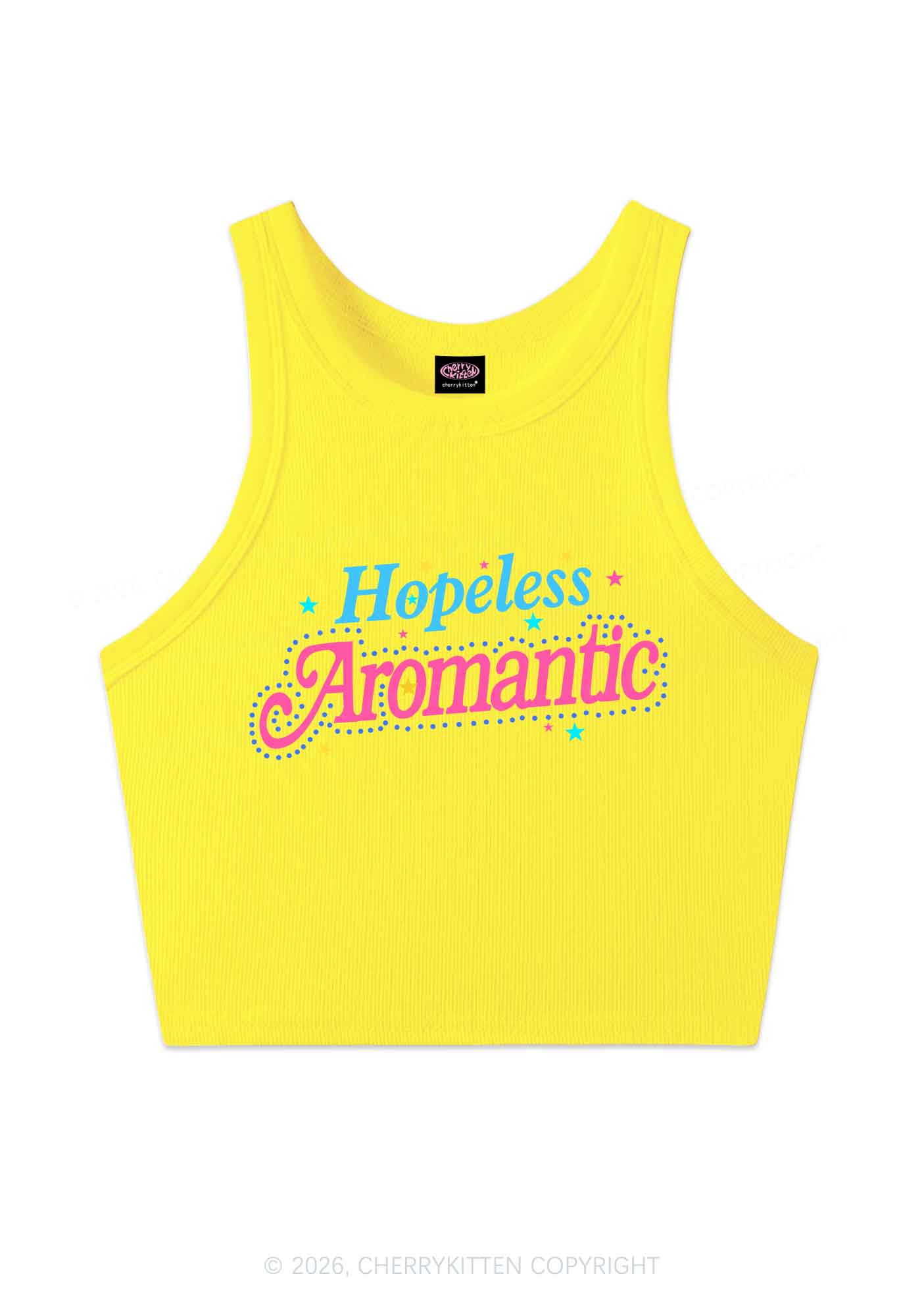 Hopeless Aromantic Pride Y2K Crop Tank Top Cherrykitten