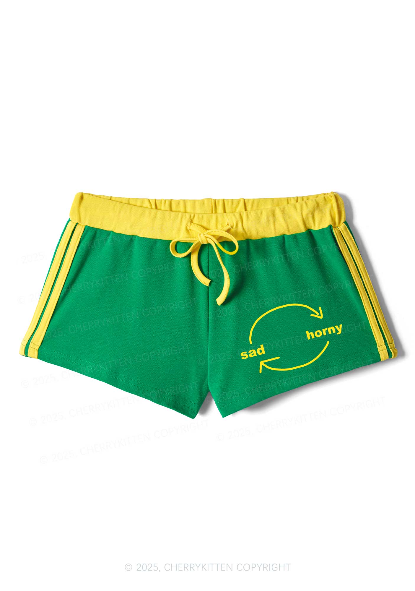 Sad Circle Y2K Drawstring Mini Shorts Cherrykitten