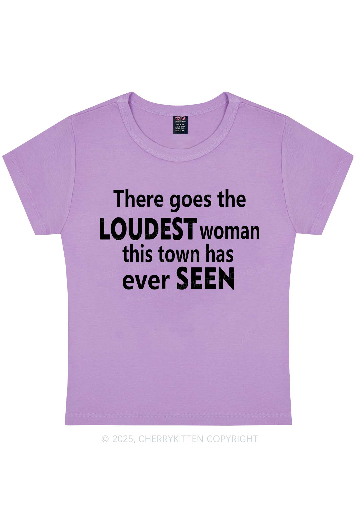 Loudest Woman This Town Y2K Baby Tee Cherrykitten