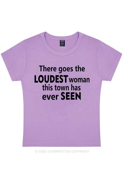 Loudest Woman This Town Y2K Baby Tee Cherrykitten