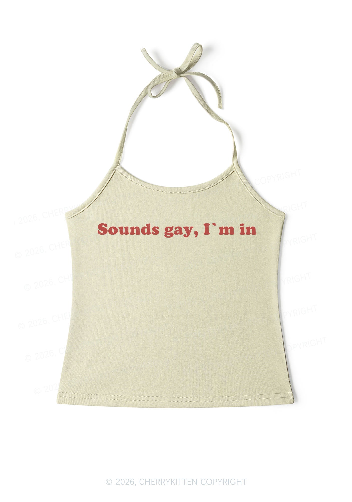 Sounds Gay Pride Y2K Halter Neck Cami Cherrykitten