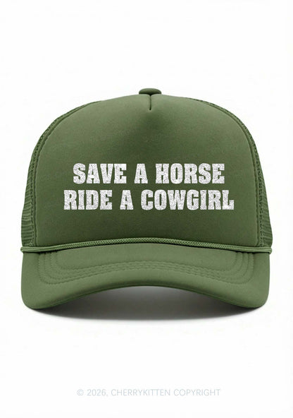 Glitter Ride A Cowgirl Pride Y2K Trucker Hat Cherrykitten