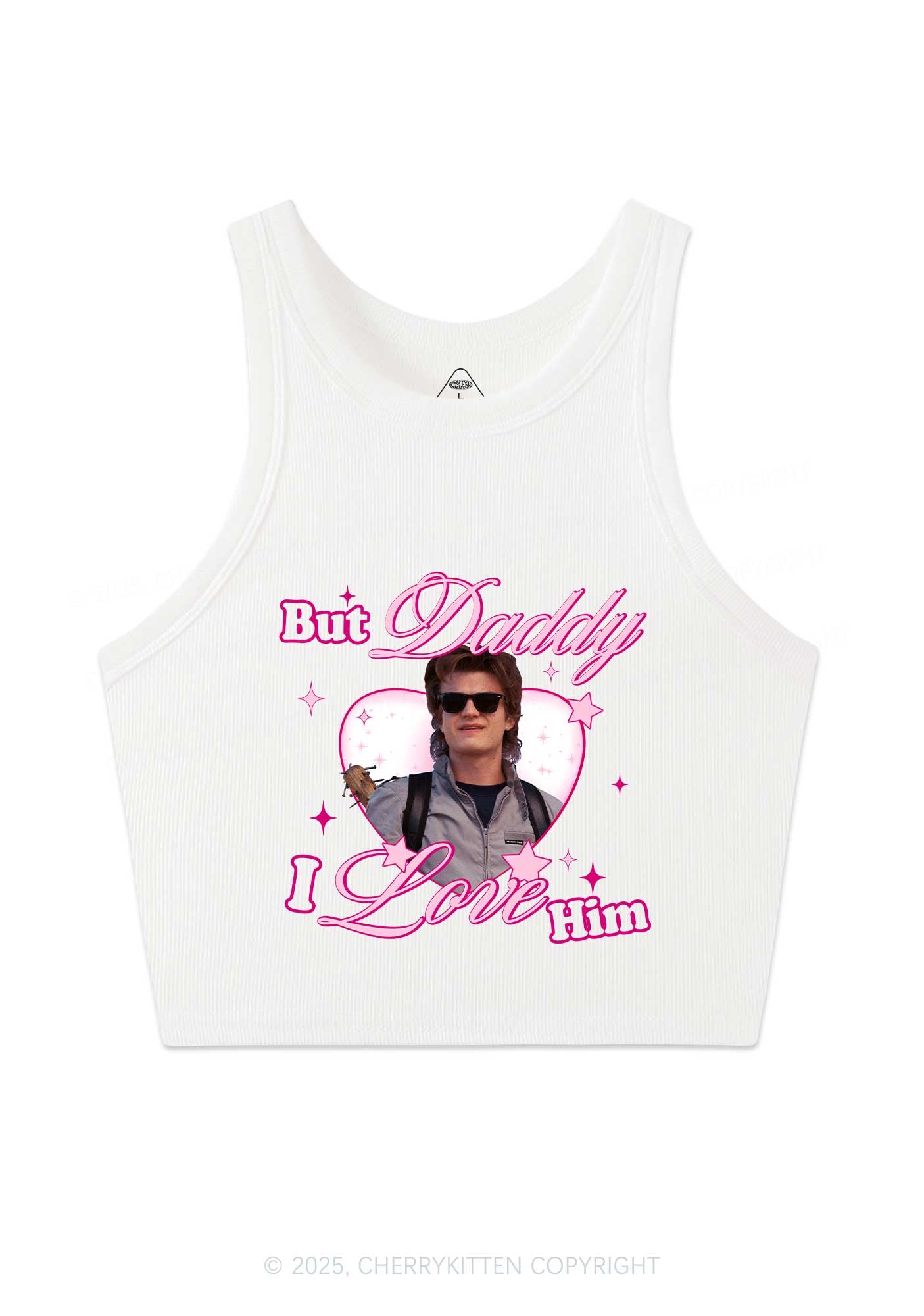 Daddy I Love Him Y2K Crop Tank Top Cherrykitten