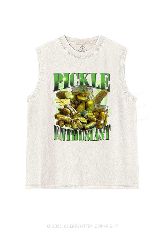 Pickle Enthusiast Y2K Washed Muscle Tank Cherrykitten