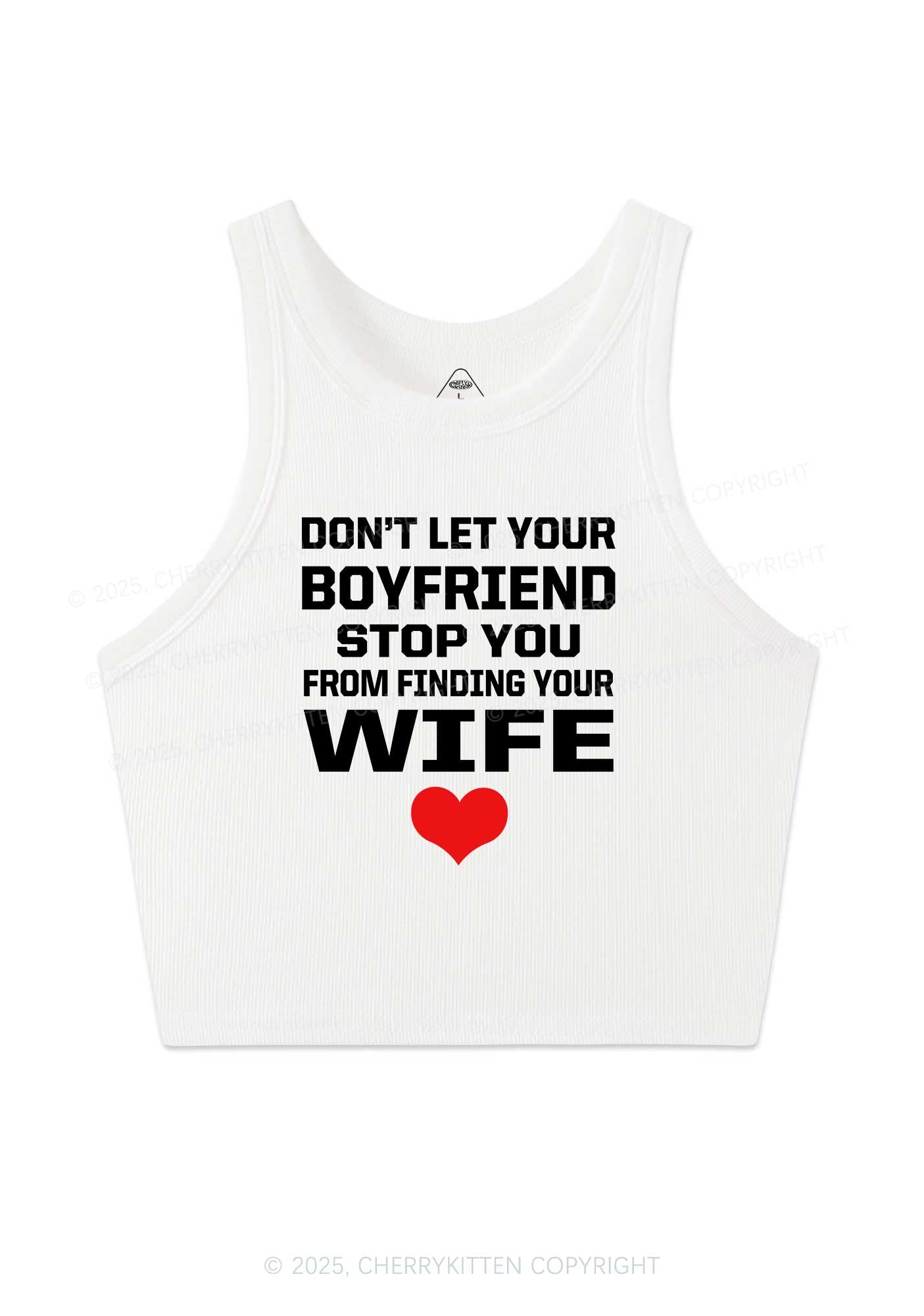Boyfriend Wife Pride Y2K Crop Tank Top Cherrykitten