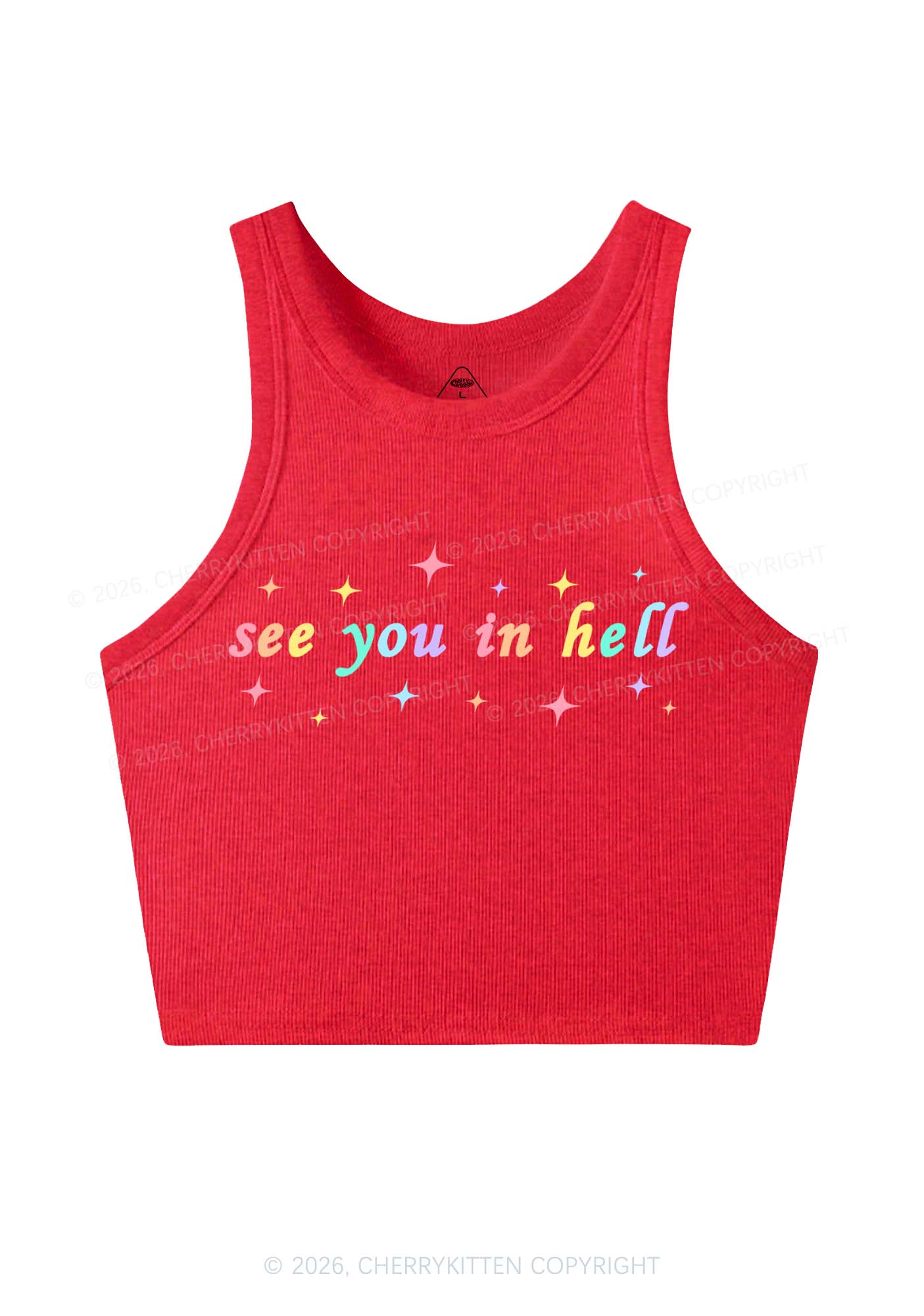 See You In Hell Pride Y2K Crop Tank Top Cherrykitten