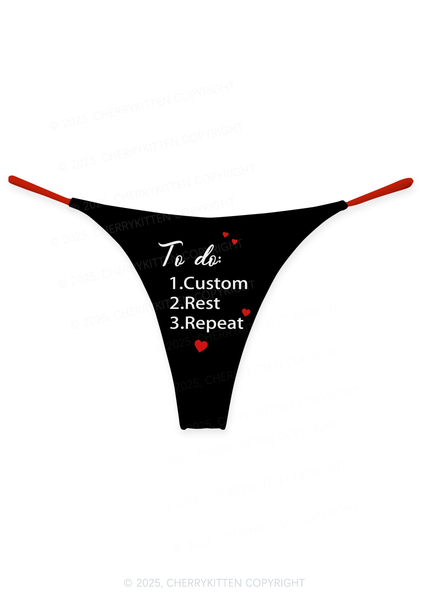 Custom To Do List Valentine's Day Y2K Print Couples Thong Set Cherrykitten