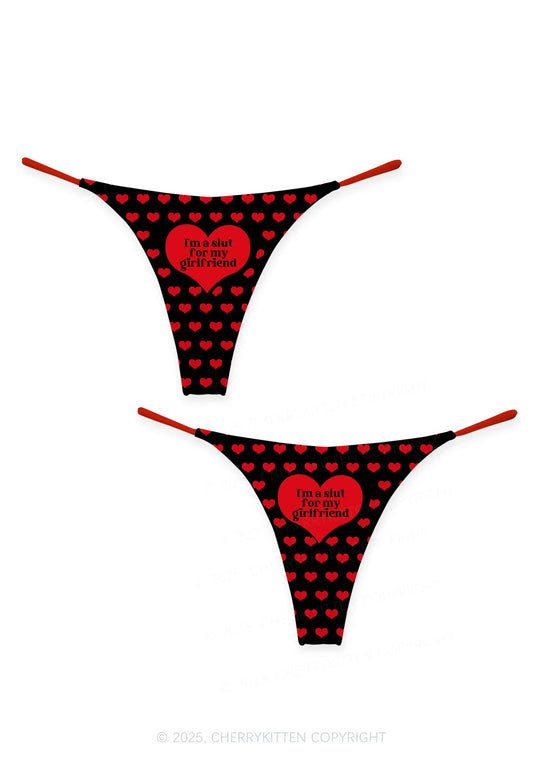 Slxt For My GF Valentine's Day Y2K Print Couples Thong Set Cherrykitten