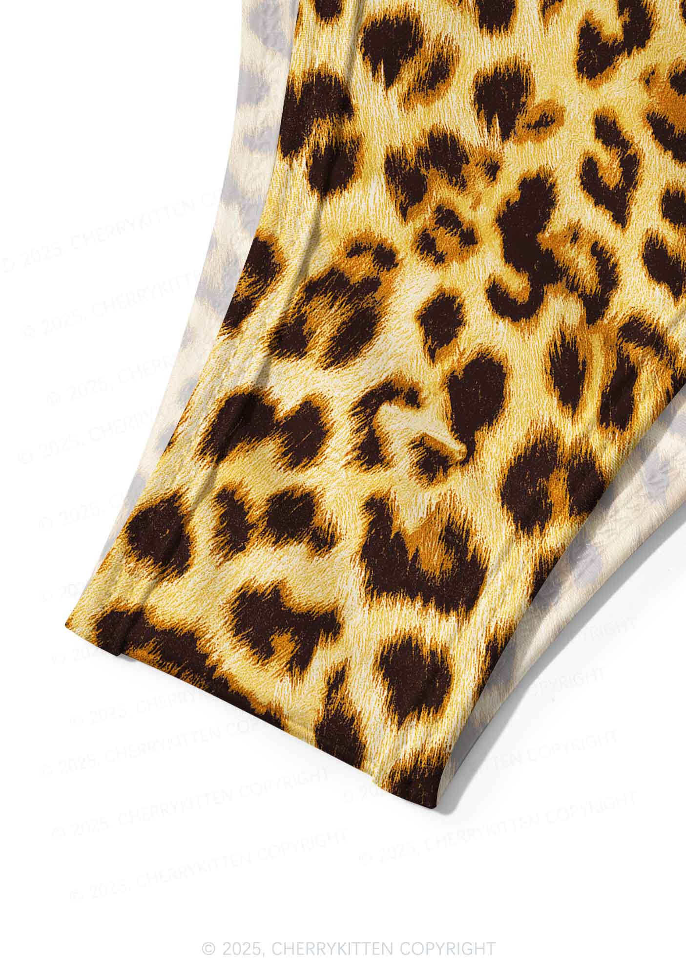 Brown Leopard Y2K Print Bikini Set Cherrykitten